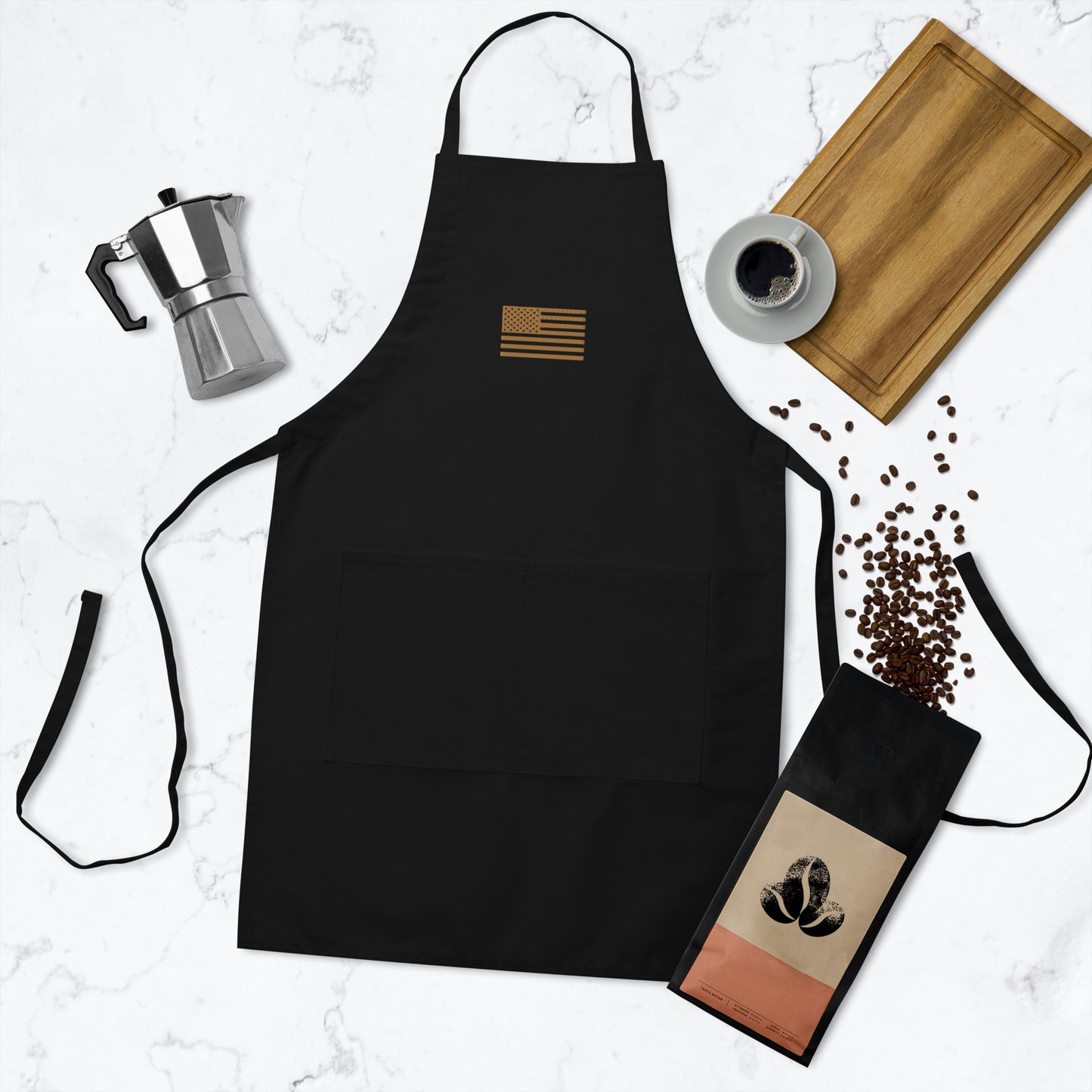 Gold Flag Embroidered Apron